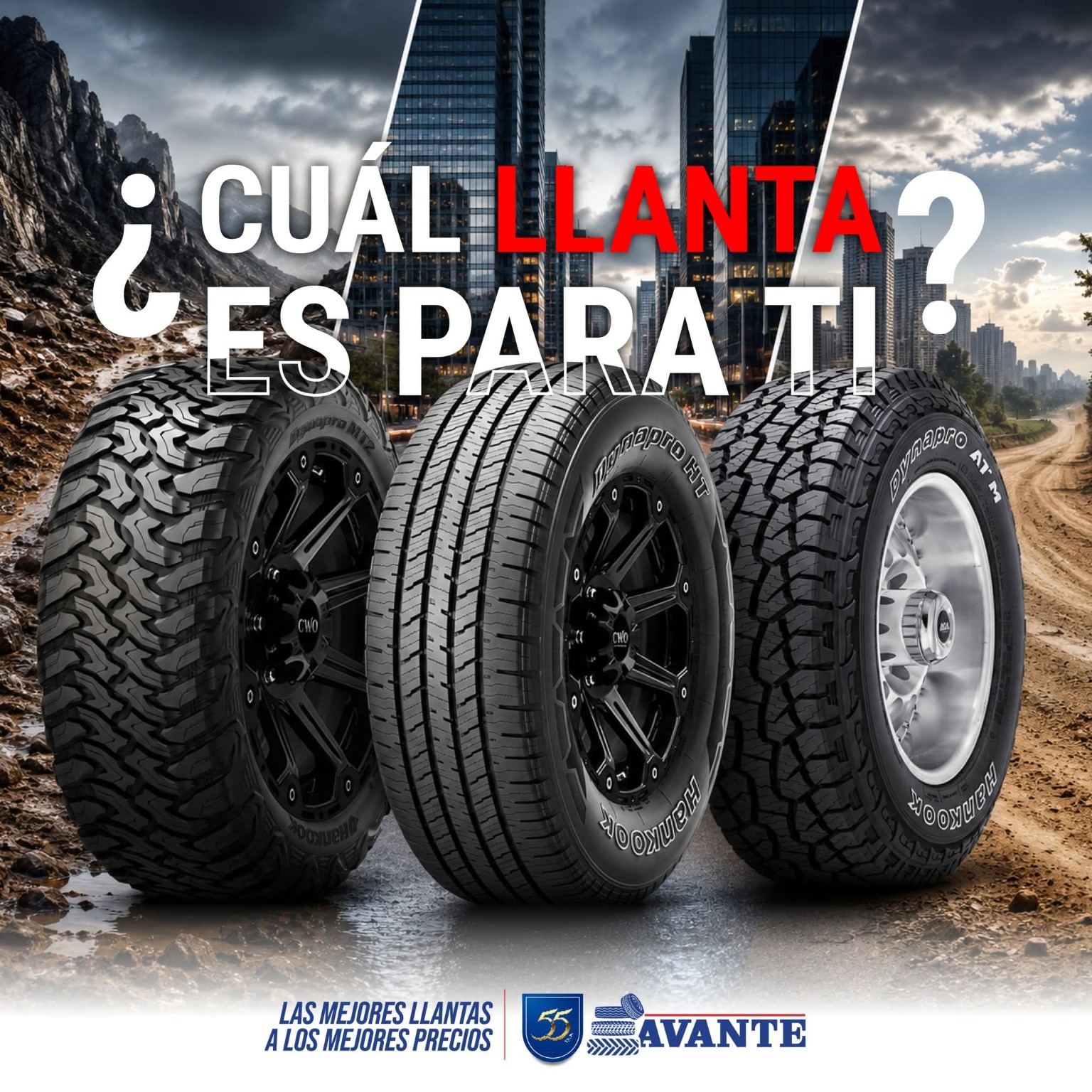 ¿Cuál llanta es para ti? — diseño para redes sociales de Avante Llantas