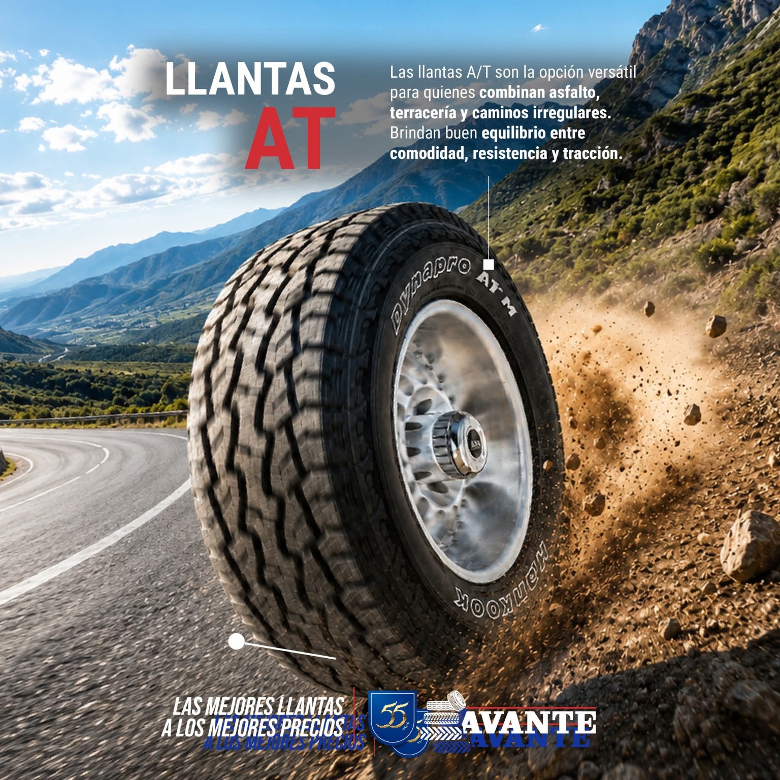 Llantas AT — diseño para redes sociales de Avante Llantas