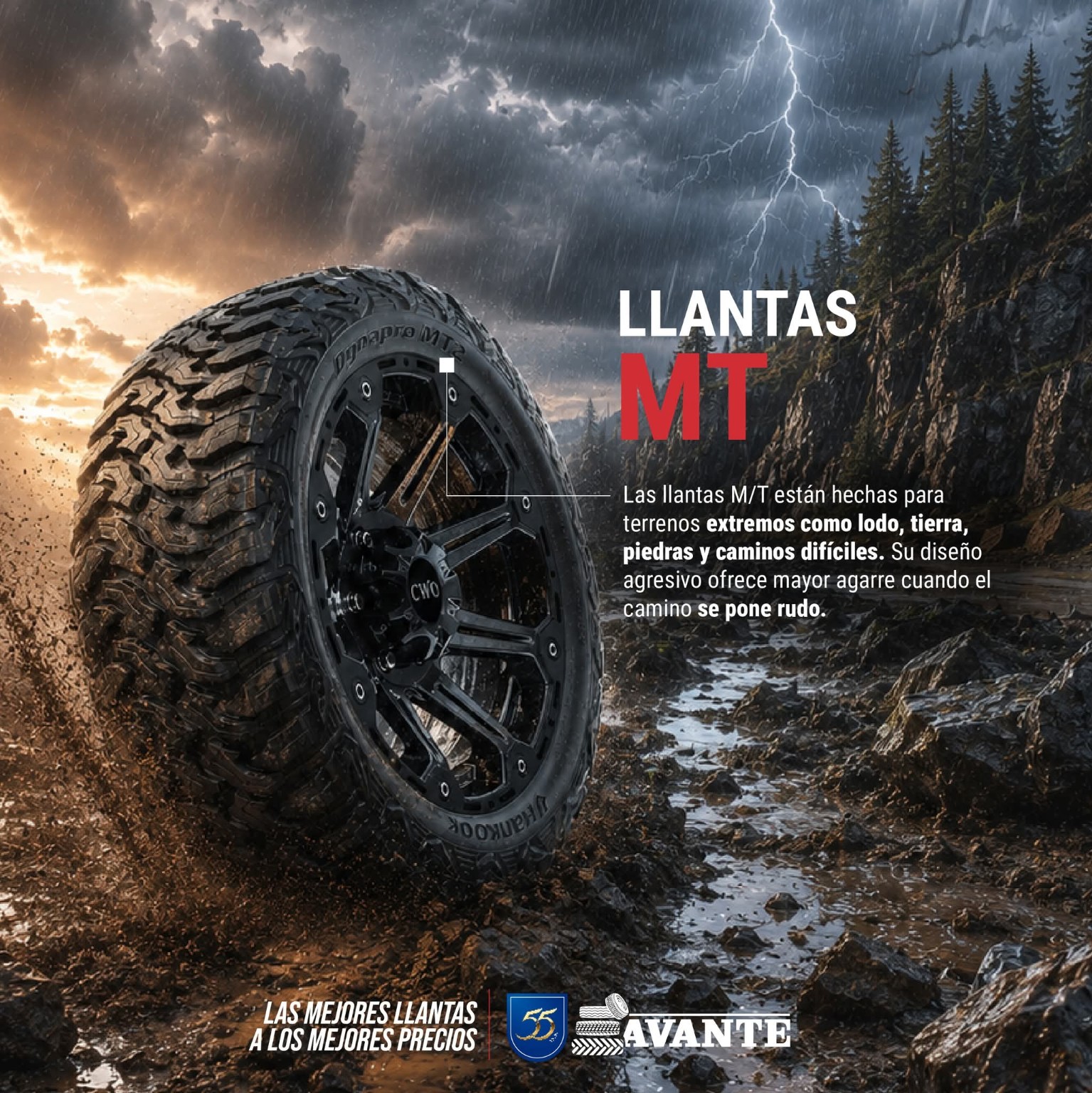 Llantas MT — diseño para redes sociales de Avante Llantas
